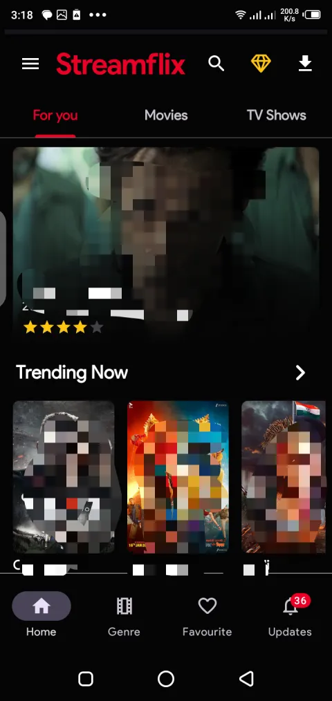 Screenshot of the Stream Flix app on Android